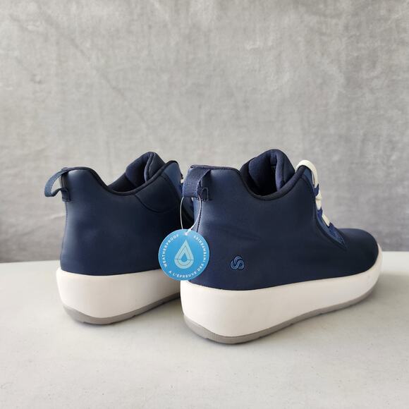 Clarks Waterproof Boots Womens Size 7.5 Step North Mid Navy Blue Cloudsteppers - Picture 7 of 14